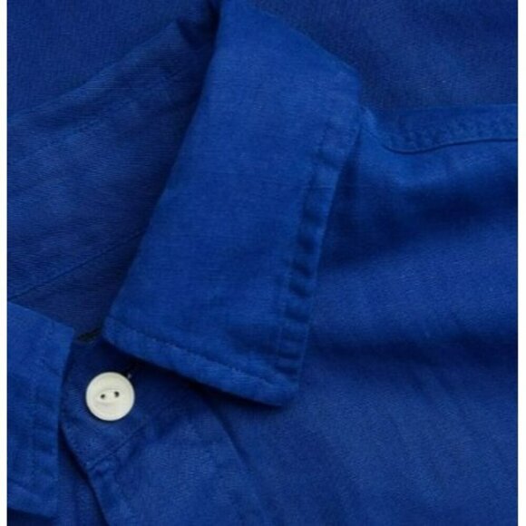 Polo Ralph Lauren Blue Linen Casual Button-Down Long sleeve Shirt Size 12 - Picture 7 of 13